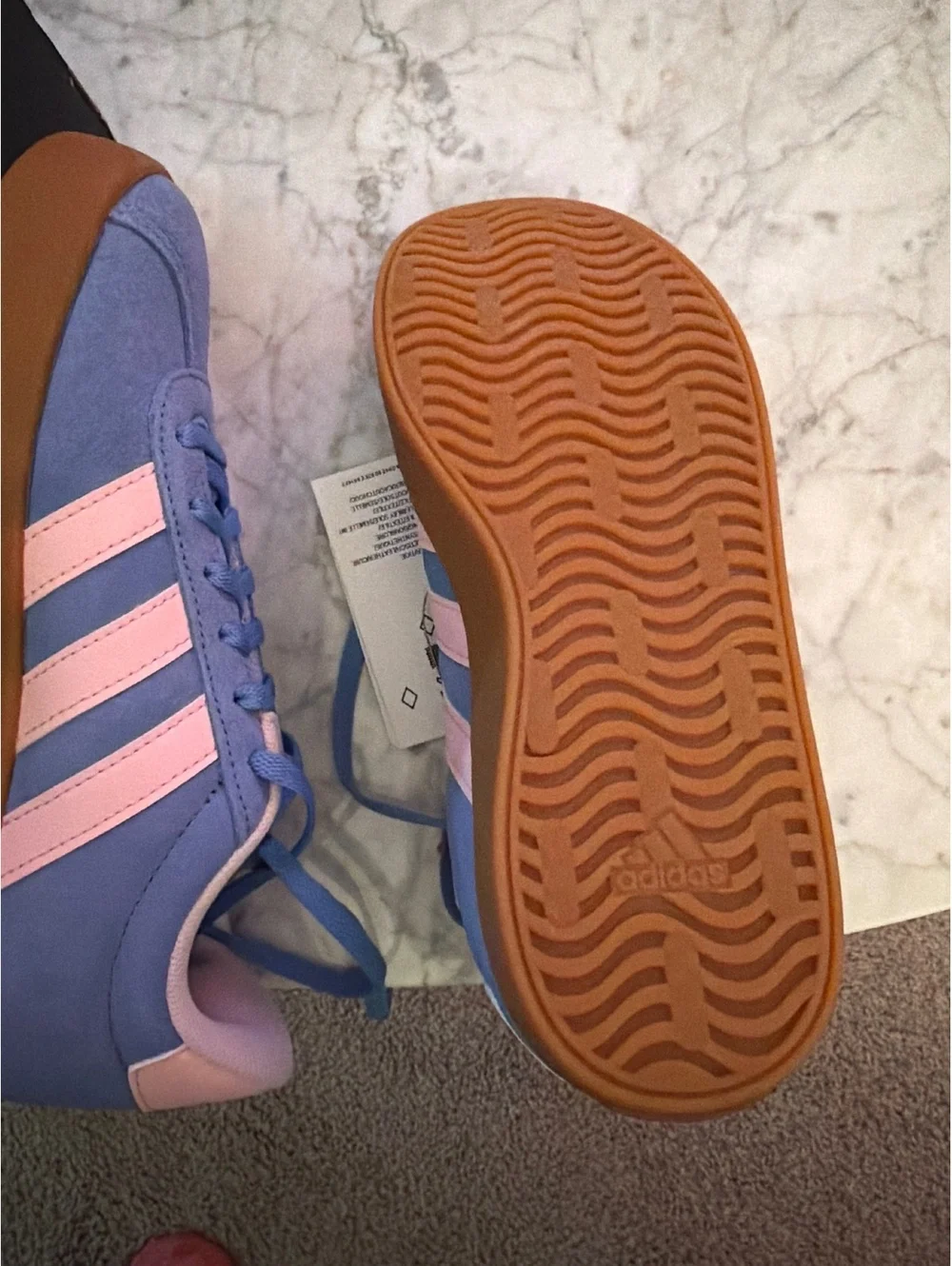 Adidas VL Court 3.0 K Kids Blue Pink Sneakers Size 2 NIB Back to school sneakers
